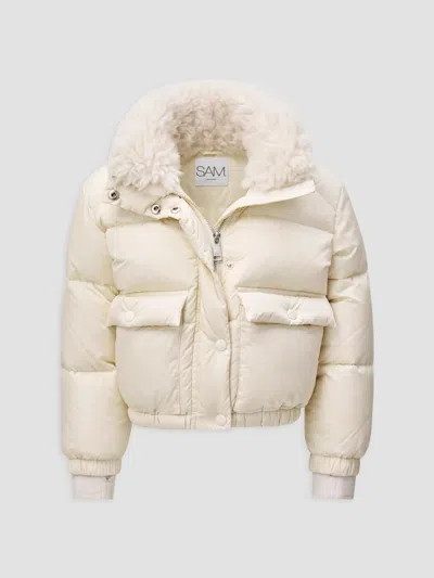 Sam Girl's Girl's Sabrina Faux-shearling Down Puffer Jacket In Matte Honey