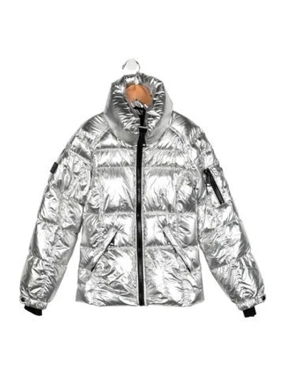 Pre-owned Sam Kids' Girls' Down Coat In Silver