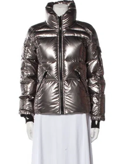 Pre-owned Sam Kids' Girls' Down Jacket In Metallic/silver
