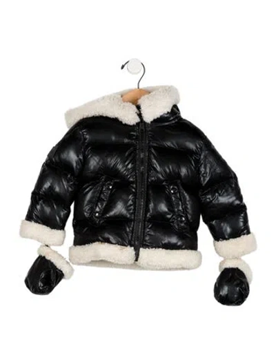 Pre-owned Sam Babies' Infant Boys' Faux Fur Down Jacket In Black