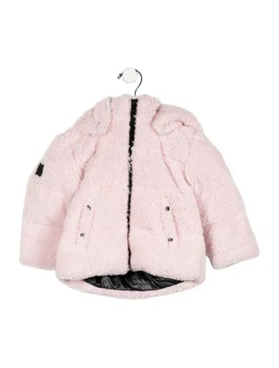 Pre-owned Sam Babies' Infant Girls' Faux Fur Down Jacket In Pink