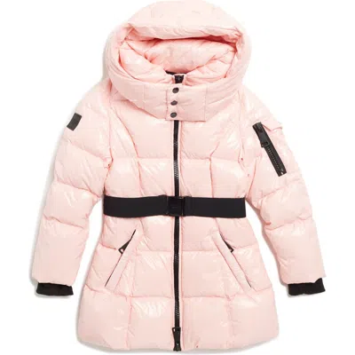 Sam . Kids' Belted Down Puffer Coat In Cotton Candy | ModeSens