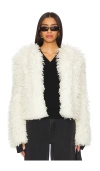Shop Sam Kiki Faux Fur Jacket In Ivory