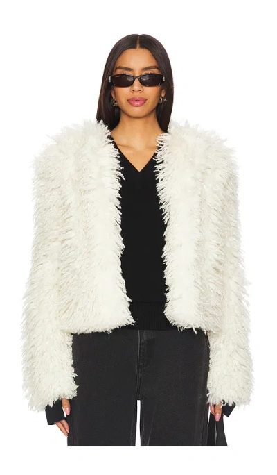 Sam Kiki Faux Fur Jacket In Ivory