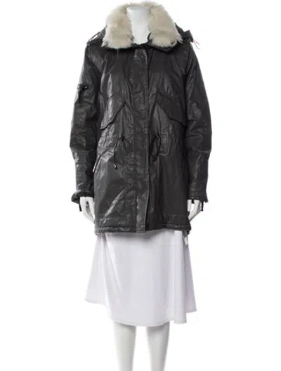 Pre-owned Sam Lamb Fur Fur Coat In Black