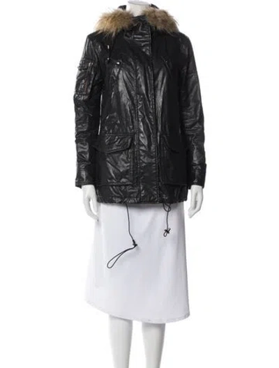 Pre-owned Sam Leather Parka In Green