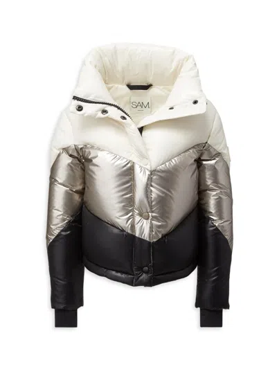 Sam Little Girl's & Girl's Athlete Metallic Down Jacket In Multi
