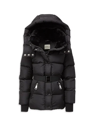 Sam Little Girl's & Girl's Romy Faux Fur-trimmed Puffer Jacket In Black