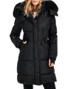 Sam . Luxe Highway Down Puffer Jacket With Genuine Shearling Trim In Black