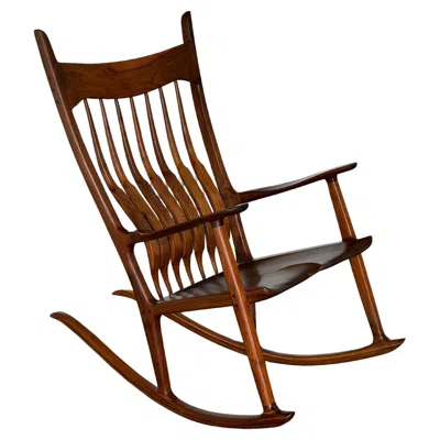 Pre-owned Sam Maloof Style Sculptural Rocking Chair By Harold Dodson, Pickens Sc, 2006 In Brown