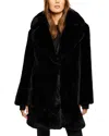 Sam Marla Faux Fur Coat In Black