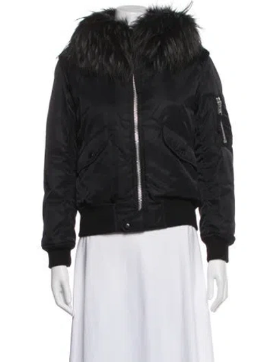 Pre-owned Sam Nylon Bomber Jacket In Black