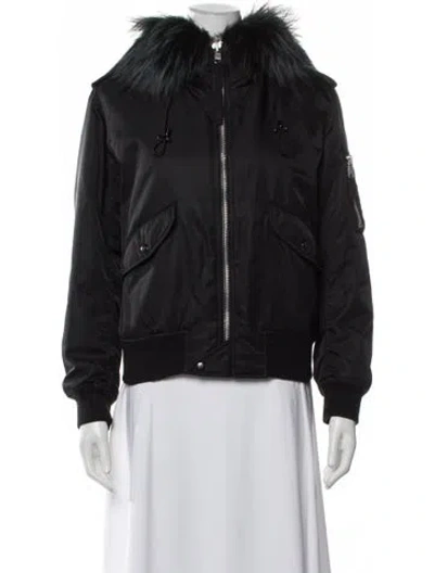 Pre-owned Sam Nylon Bomber Jacket In Black