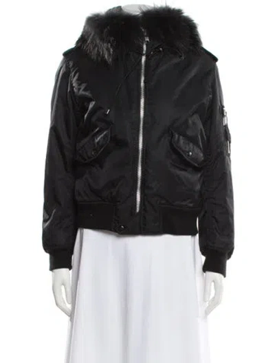 Pre-owned Sam Nylon Bomber Jacket In Gray