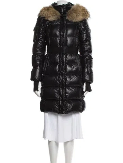 Pre-owned Sam Nylon Colorblock Pattern Down Coat In Black