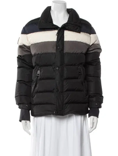 Pre-owned Sam Nylon Colorblock Pattern Down Jacket In Green