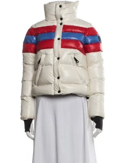 Pre-owned Sam Nylon Colorblock Pattern Down Jacket In Neutrals