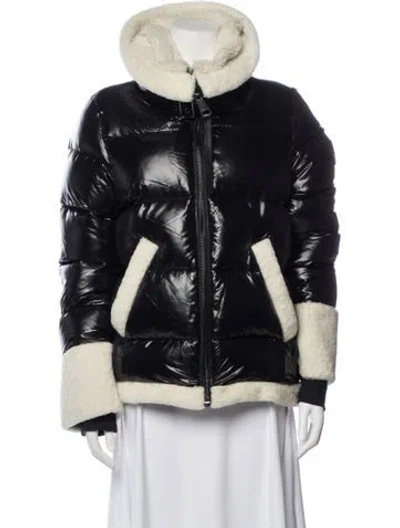 Pre-owned Sam Nylon Colorblock Pattern Down Jacket W/ Tags In Black