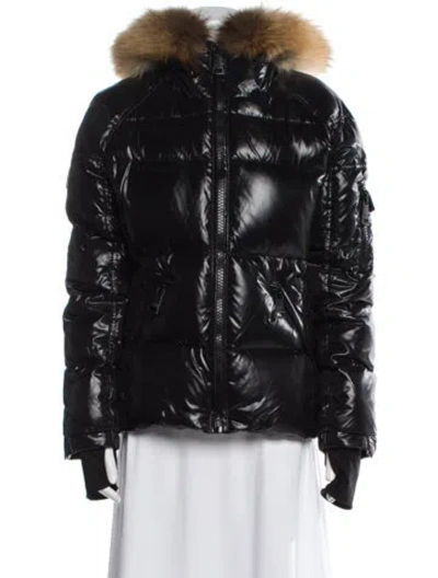Pre-owned Sam Nylon Down Coat In Black