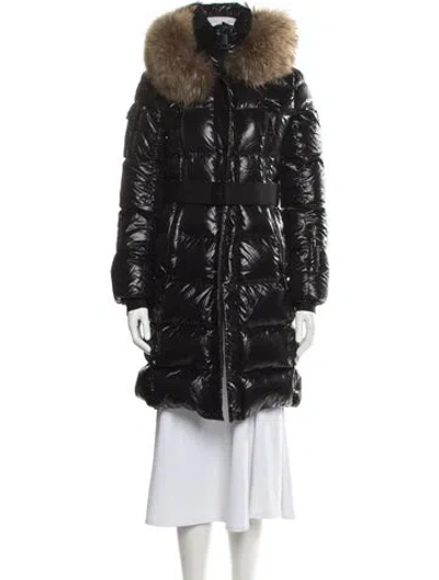 Pre-owned Sam Nylon Down Coat In Black