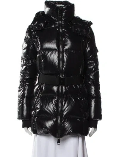 Pre-owned Sam Nylon Down Coat In Black
