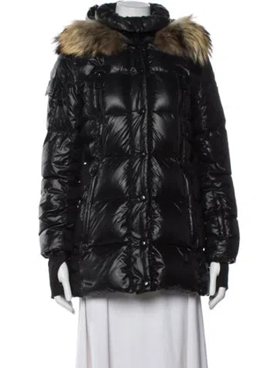 Pre-owned Sam Nylon Down Coat In Black