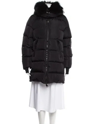 Pre-owned Sam Nylon Down Coat In Black