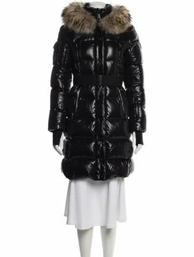 Pre-owned Sam Nylon Down Coat In Black