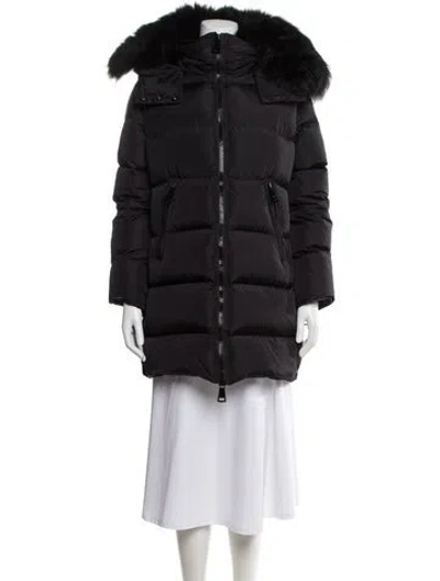 Pre-owned Sam Nylon Down Coat In Black