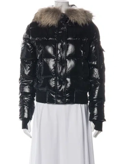 Pre-owned Sam Nylon Down Coat In Black