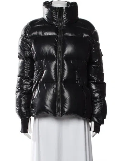 Pre-owned Sam Nylon Down Coat In Black