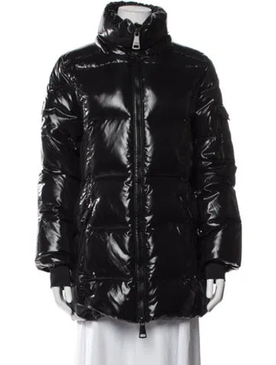 Pre-owned Sam Nylon Down Coat In Black