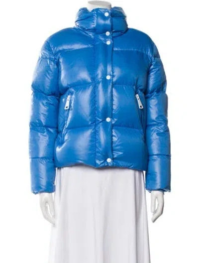 Pre-owned Sam Nylon Down Coat In Blue