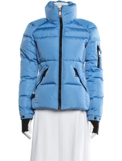 Pre-owned Sam Nylon Down Coat In Blue
