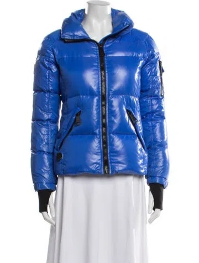 Pre-owned Sam Nylon Down Coat In Blue