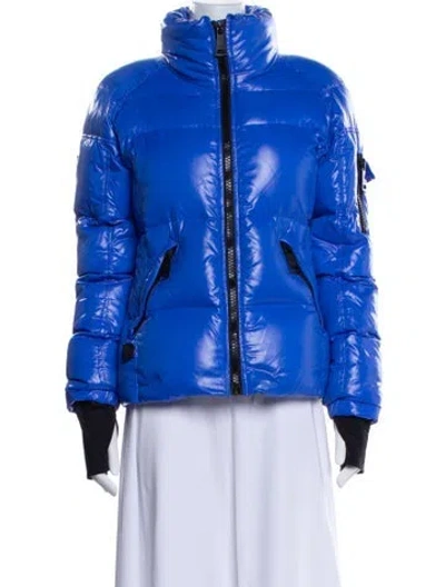 Pre-owned Sam Nylon Down Coat In Blue