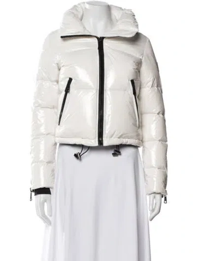 Pre-owned Sam Nylon Down Coat In Neutral