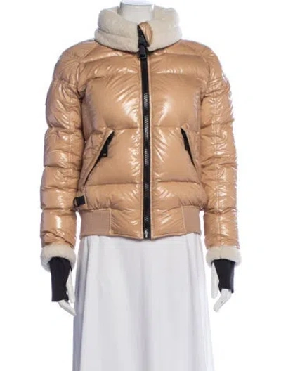 Pre-owned Sam Nylon Down Coat In Neutral