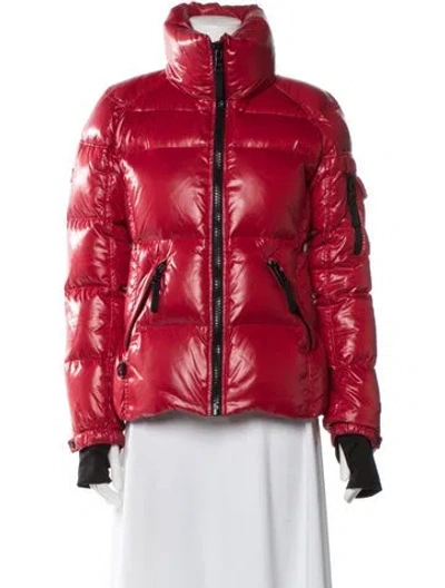 Pre-owned Sam Nylon Down Coat In Red