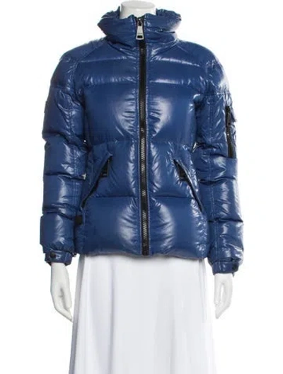 Pre-owned Sam Nylon Down Jacket In Blue