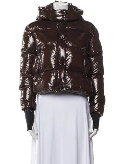 Pre-owned Sam Nylon Down Jacket In Brown