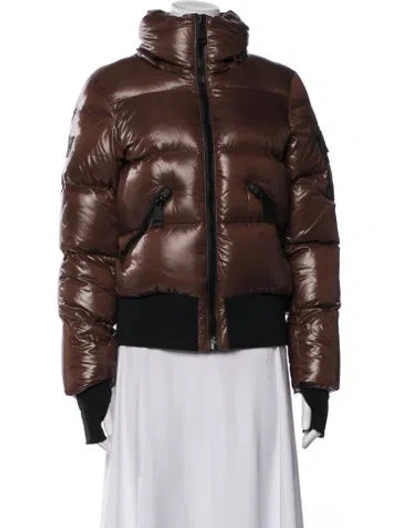 Pre-owned Sam Nylon Down Jacket In Brown