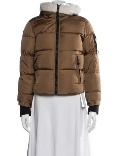Pre-owned Sam Nylon Down Jacket In Brown