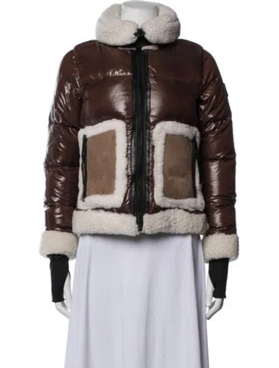 Pre-owned Sam Nylon Down Jacket In Brown