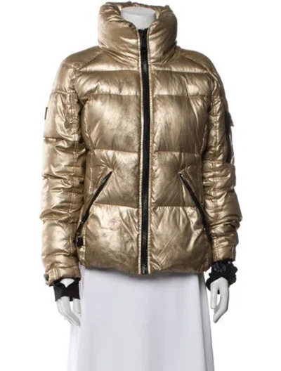 Pre-owned Sam Nylon Down Jacket In Gold