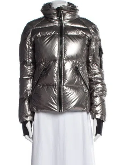 Pre-owned Sam Nylon Down Jacket In Gray