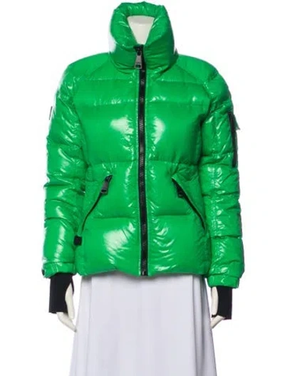 Pre-owned Sam Nylon Down Jacket In Green