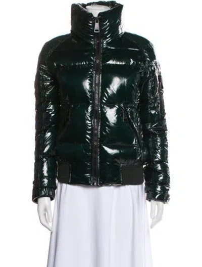 Pre-owned Sam Nylon Down Jacket In Green
