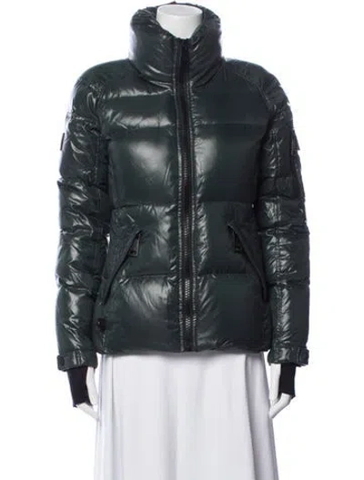 Pre-owned Sam Nylon Down Jacket In Green