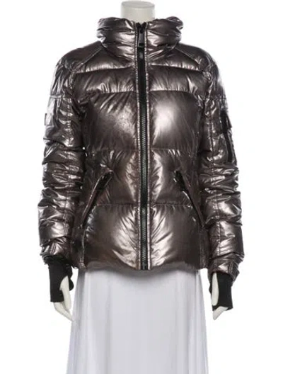 Pre-owned Sam Nylon Down Jacket In Grey/metallic